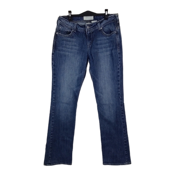 Maurices KELLI STRAIGHT Jeans Size 9/10 Long Stretch Denim Inseam 33 Dark Wash - Picture 2 of 12